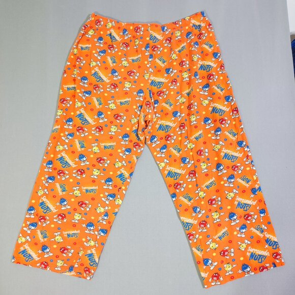 M&M's Surrounded by Nuts pyjama pants men's size XL orange with graphic design - Picture 3 of 13